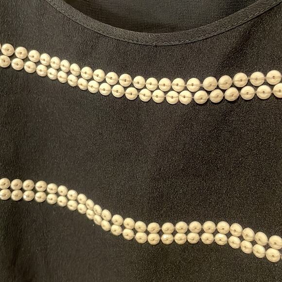 Talbots beaded striped blouse black size 8 - Picture 5 of 7